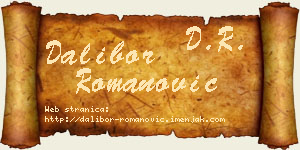 Dalibor Romanović vizit kartica